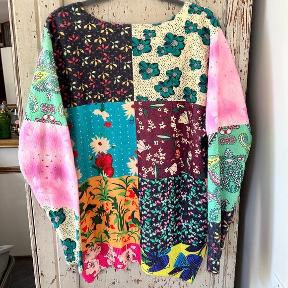 ***NEW STYLE***PATCHWORK OVERSIZED CARDIGAN SWEATER - Picture 9 of 9